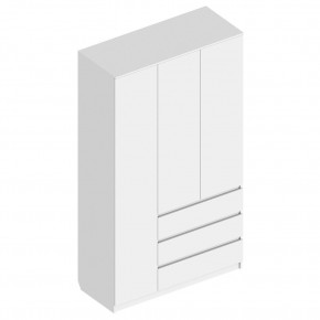 Шкаф 3-ств. с 3 ящиками "Бьянко" в Советском - sovetskiy.mebel24.online | фото