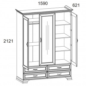 Шкаф 3D4S Z, TIFFANY, цвет вудлайн кремовый в Советском - sovetskiy.mebel24.online | фото 1