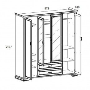 Шкаф 4D2S Z , MONAKO, цвет Сосна винтаж в Советском - sovetskiy.mebel24.online | фото 1