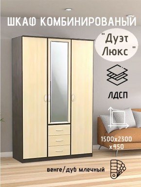 Шкаф комбинированный Дуэт Люкс с зеркалом в Советском - sovetskiy.mebel24.online | фото 3