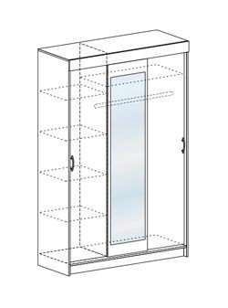 Шкаф-купе Басса ШКК 551 шимо шимо светлый/темный в Советском - sovetskiy.mebel24.online | фото 3