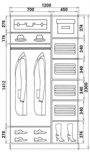 Шкаф-купе ХИТ 23-12-11 (620) в Советском - sovetskiy.mebel24.online | фото 2