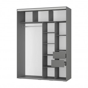Шкаф-купе Крафт-6 1.6 м ШКК-06 (графит) в Советском - sovetskiy.mebel24.online | фото 2