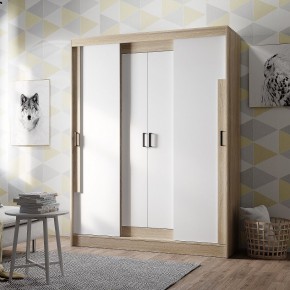 Шкаф-купе Смарт ШКК-06 (дуб сонома/белый) в Советском - sovetskiy.mebel24.online | фото