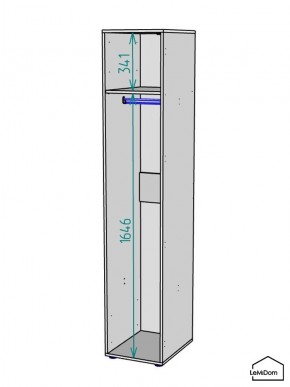 Шкаф Linnea MHR-1 2050х400х510 (Графит-М 11.1.25) в Советском - sovetskiy.mebel24.online | фото 3