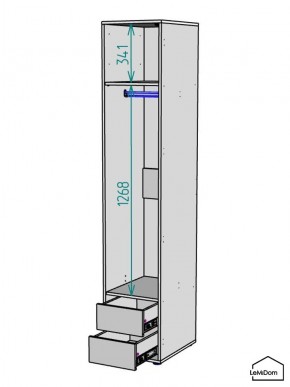 Шкаф Linnea MHR-1-3 2050х400х510 (Белый-М 11.1.2) в Советском - sovetskiy.mebel24.online | фото 3