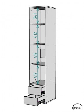 Шкаф Linnea MHR-1-4 2050х400х510 (ДВ-М 11.1.25) в Советском - sovetskiy.mebel24.online | фото 3