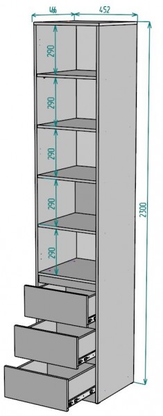 Шкаф Мальта H160 в Советском - sovetskiy.mebel24.online | фото 2