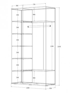 Шкаф Норден 1200 (Дуб Крафт белый) в Советском - sovetskiy.mebel24.online | фото 3