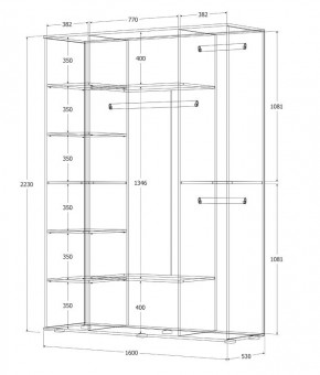 Шкаф Норден 1600 (Белый текстурный) в Советском - sovetskiy.mebel24.online | фото 3