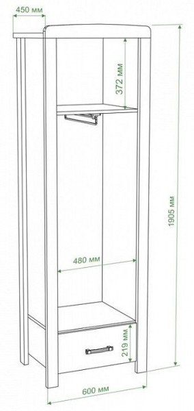 Шкаф платяной Бартоло Ш1Д в Советском - sovetskiy.mebel24.online | фото 2