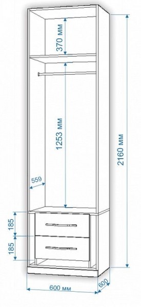 Шкаф платяной Нобиле Пл-60/60 в Советском - sovetskiy.mebel24.online | фото 2