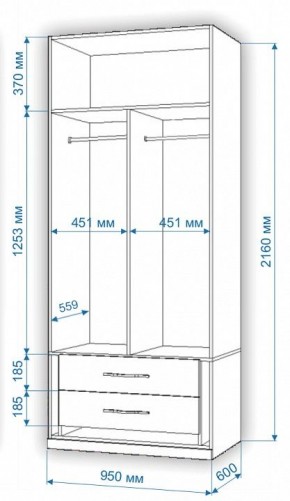 Шкаф платяной Нобиле Пл-95/60 в Советском - sovetskiy.mebel24.online | фото 3