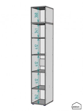 Шкаф с антресолью Linnea MHR-1A-2 2450х400х510 (Графит-М 11.1.25) в Советском - sovetskiy.mebel24.online | фото 3