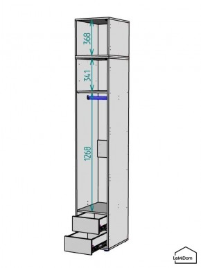 Шкаф с антресолью Linnea MHR-1A-3 2450х400х510 (Белый-М 11.1.1) в Советском - sovetskiy.mebel24.online | фото 3