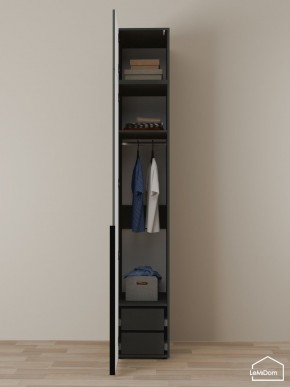 Шкаф с антресолью Linnea MHR-1A-3 2450х400х510 (Графит-М 11.1.25) в Советском - sovetskiy.mebel24.online | фото 6