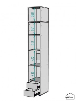 Шкаф с антресолью Linnea MHR-1A-4 2450х400х510 (Графит-М 11.1.25) в Советском - sovetskiy.mebel24.online | фото 3