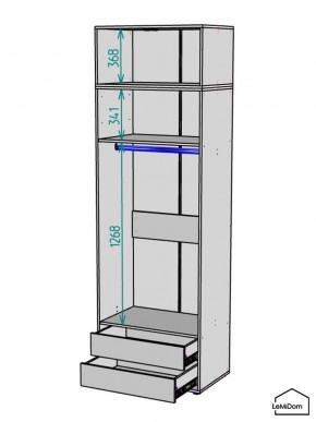 Шкаф с антресолью Linnea MHR-2POA-3 2450х800х510 (Белый-М 11.1.2) в Советском - sovetskiy.mebel24.online | фото 3