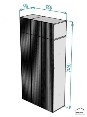 Шкаф с антресолью Linnea MHR-3POA-1 2450х1200х510 (Белый-М 11.1.1) в Советском - sovetskiy.mebel24.online | фото 2