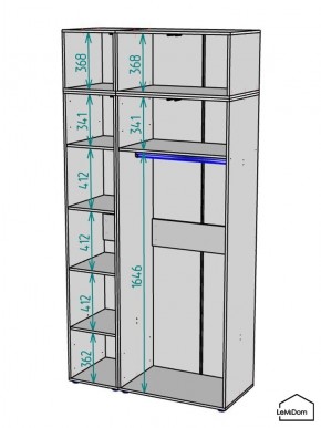 Шкаф с антресолью Linnea MHR-3POA-1 2450х1200х510 (Белый-М 11.1.1) в Советском - sovetskiy.mebel24.online | фото 3