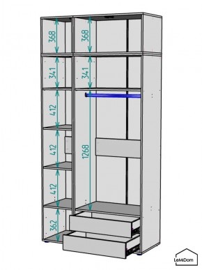 Шкаф с антресолью Linnea MHR-3POA-2 2450х1200х510 (Белый-М 11.1.1) в Советском - sovetskiy.mebel24.online | фото 3