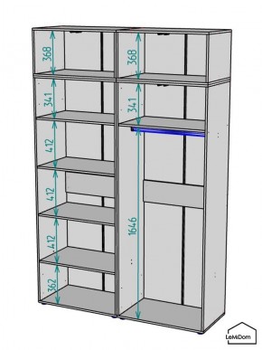 Шкаф с антресолью Linnea MHR-4A-1 2450х1600х510 (Графит-М 11.1.25) в Советском - sovetskiy.mebel24.online | фото 3