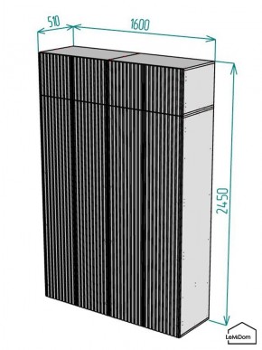 Шкаф с антресолью Linnea MHR-4POA-1 2450х1600х510 (Белый-М 11.1.2) в Советском - sovetskiy.mebel24.online | фото 2