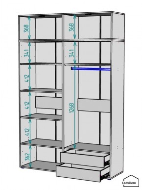 Шкаф с антресолью Linnea MHR-4POA-2 2450х1600х510 (Белый-М 11.1.2) в Советском - sovetskiy.mebel24.online | фото 3