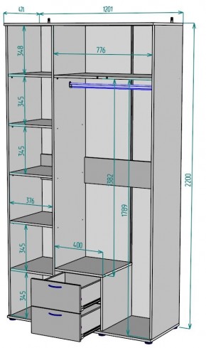 Шкаф с зеркалом Ольга H54_M в Советском - sovetskiy.mebel24.online | фото 2