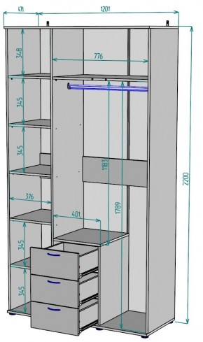 Шкаф с зеркалом Ольга H57_M в Советском - sovetskiy.mebel24.online | фото 2