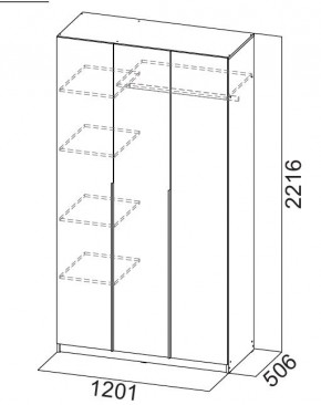 Шкаф ШК-5 (1200) Графит серый в Советском - sovetskiy.mebel24.online | фото