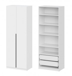 Шкаф ШК-5 + 4 полки + ящики (800) Белый текстурный в Советском - sovetskiy.mebel24.online | фото 1