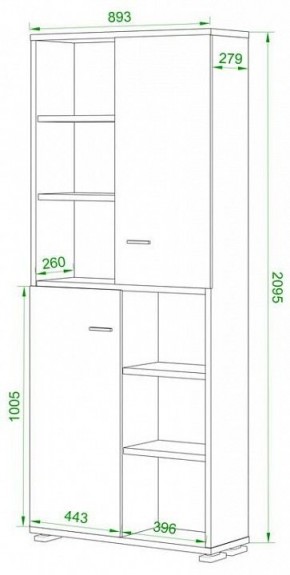 Шкаф-витрина Домино ПУ-30-2-ФС в Советском - sovetskiy.mebel24.online | фото 2