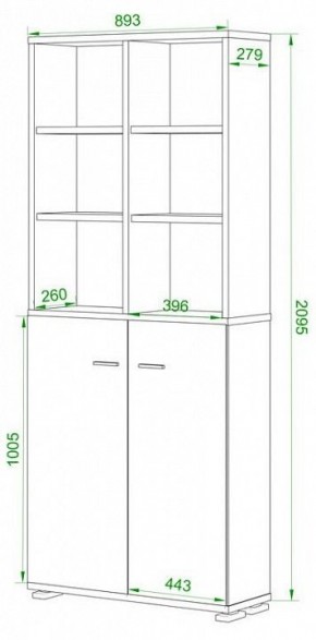 Шкаф-витрина Домино ПУ-30-4-ФС в Советском - sovetskiy.mebel24.online | фото 2