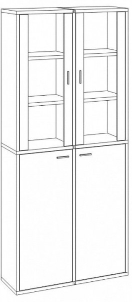 Шкаф-витрина Домино СУ(ш2в2)+2ФС+2ФГ в Советском - sovetskiy.mebel24.online | фото 2