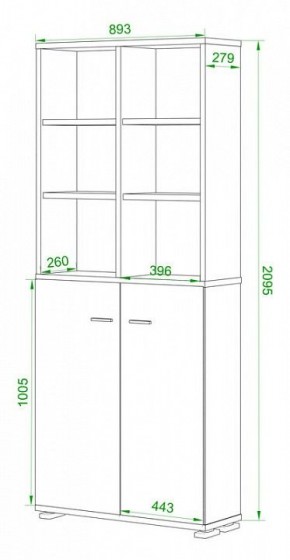 Стеллаж комбинированный Домино Лайт ПУ-30-4 в Советском - sovetskiy.mebel24.online | фото 2