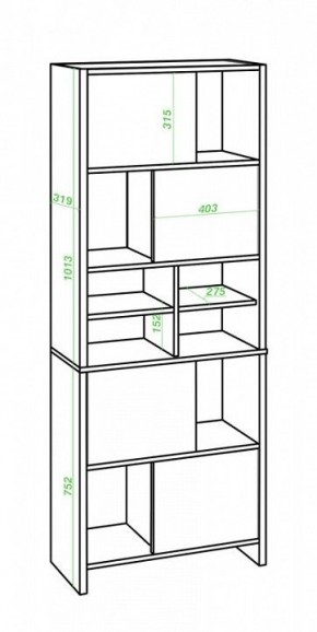 Стеллаж комбинированный Домино Lite СТЛ-ЗВХ в Советском - sovetskiy.mebel24.online | фото 2