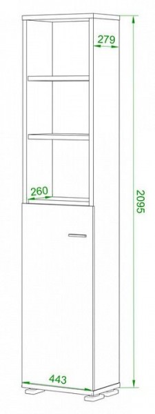 Стеллаж комбинированный Домино ПУ-20-2 в Советском - sovetskiy.mebel24.online | фото 2