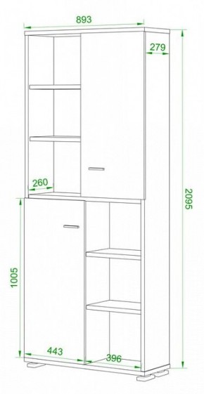 Стеллаж комбинированный Домино ПУ-30-2 в Советском - sovetskiy.mebel24.online | фото 2