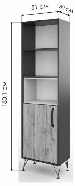 Стеллаж комбинированный Нобира в Советском - sovetskiy.mebel24.online | фото