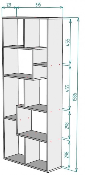 Стеллаж S8 1586х675х221 в Советском - sovetskiy.mebel24.online | фото 2