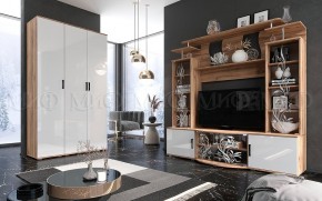Стенка Виста (Белый глянец/Дуб крафт) в Советском - sovetskiy.mebel24.online | фото 3