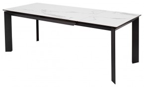 Стол CREMONA 140 HIGH GLOSS STATUARIO Белый мрамор глянцевый, керамика/ черный каркас, ®DISAUR в Советском - sovetskiy.mebel24.online | фото 2