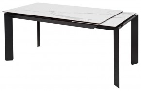 Стол CREMONA 140 HIGH GLOSS STATUARIO Белый мрамор глянцевый, керамика/ черный каркас, ®DISAUR в Советском - sovetskiy.mebel24.online | фото 3