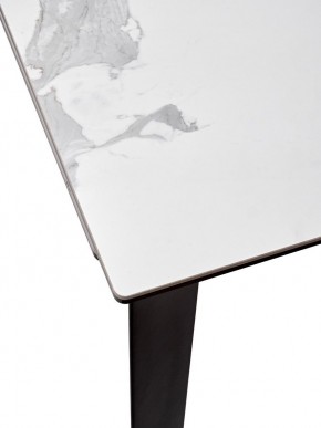 Стол CREMONA 140 HIGH GLOSS STATUARIO Белый мрамор глянцевый, керамика/ черный каркас, ®DISAUR в Советском - sovetskiy.mebel24.online | фото 4