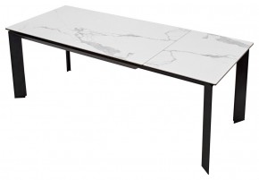 Стол CREMONA 140 HIGH GLOSS STATUARIO Белый мрамор глянцевый, керамика/ черный каркас, ®DISAUR в Советском - sovetskiy.mebel24.online | фото 8