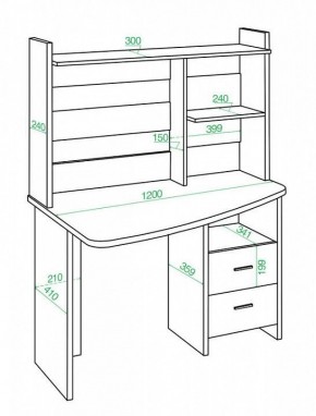 Стол компьютерный Домино Лайт СКЛ-Крл 120+НКЛ-120 в Советском - sovetskiy.mebel24.online | фото 3