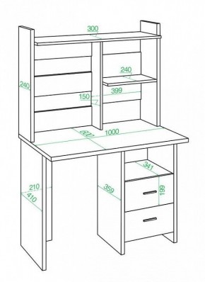 Стол компьютерный Домино Лайт СКЛ-Прям100+НКЛ-100 в Советском - sovetskiy.mebel24.online | фото 2