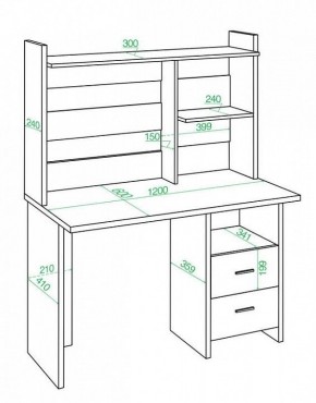 Стол компьютерный Домино Лайт СКЛ-Прям120+НКЛ-120 в Советском - sovetskiy.mebel24.online | фото 2