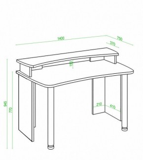 Стол компьютерный Домино Лайт СКЛ-Софт140+НКИЛ140 в Советском - sovetskiy.mebel24.online | фото 3